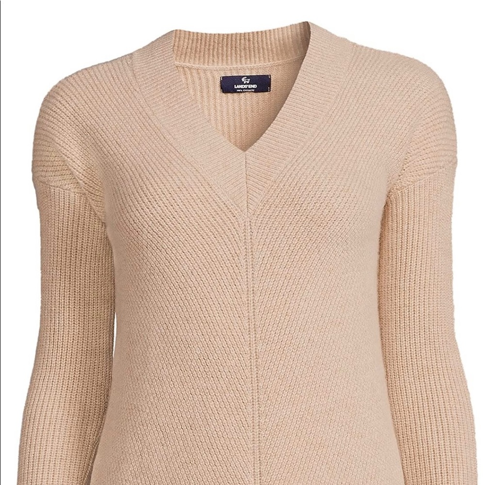 Lands End Small Cashmere Mitered V-neck (NWT)